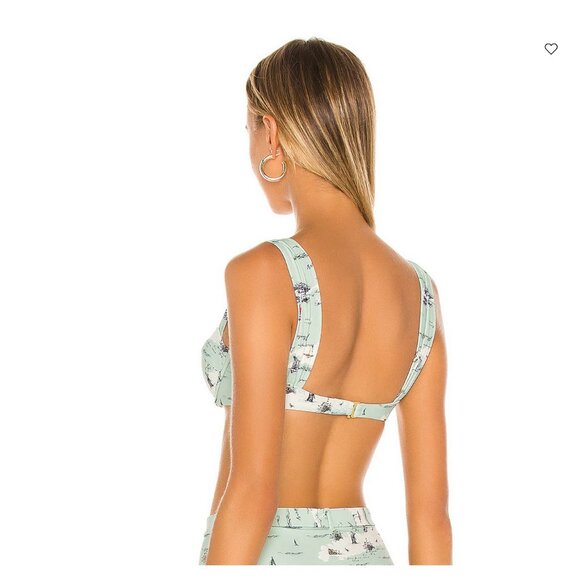 NEW $95 We Wore What Claudia Bikini Top Size Large Hamptons Map - Picture 6 of 9